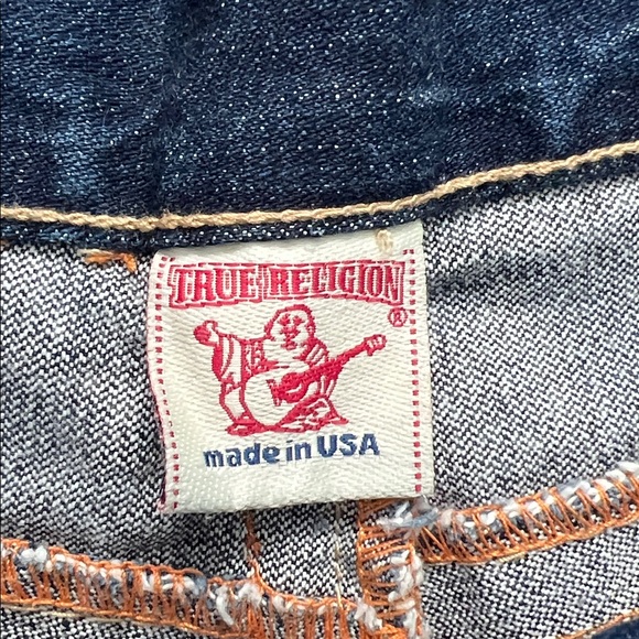 NWT True Religion Men’s Dark Blue Distressed Flared Bootcut #803 Jeans - 35/33 - Picture 5 of 12